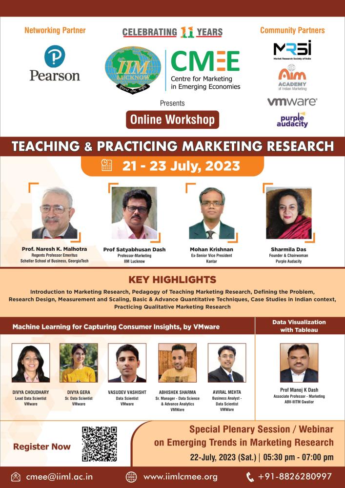 Online Workshop on Teaching and Practicing Marketing Research